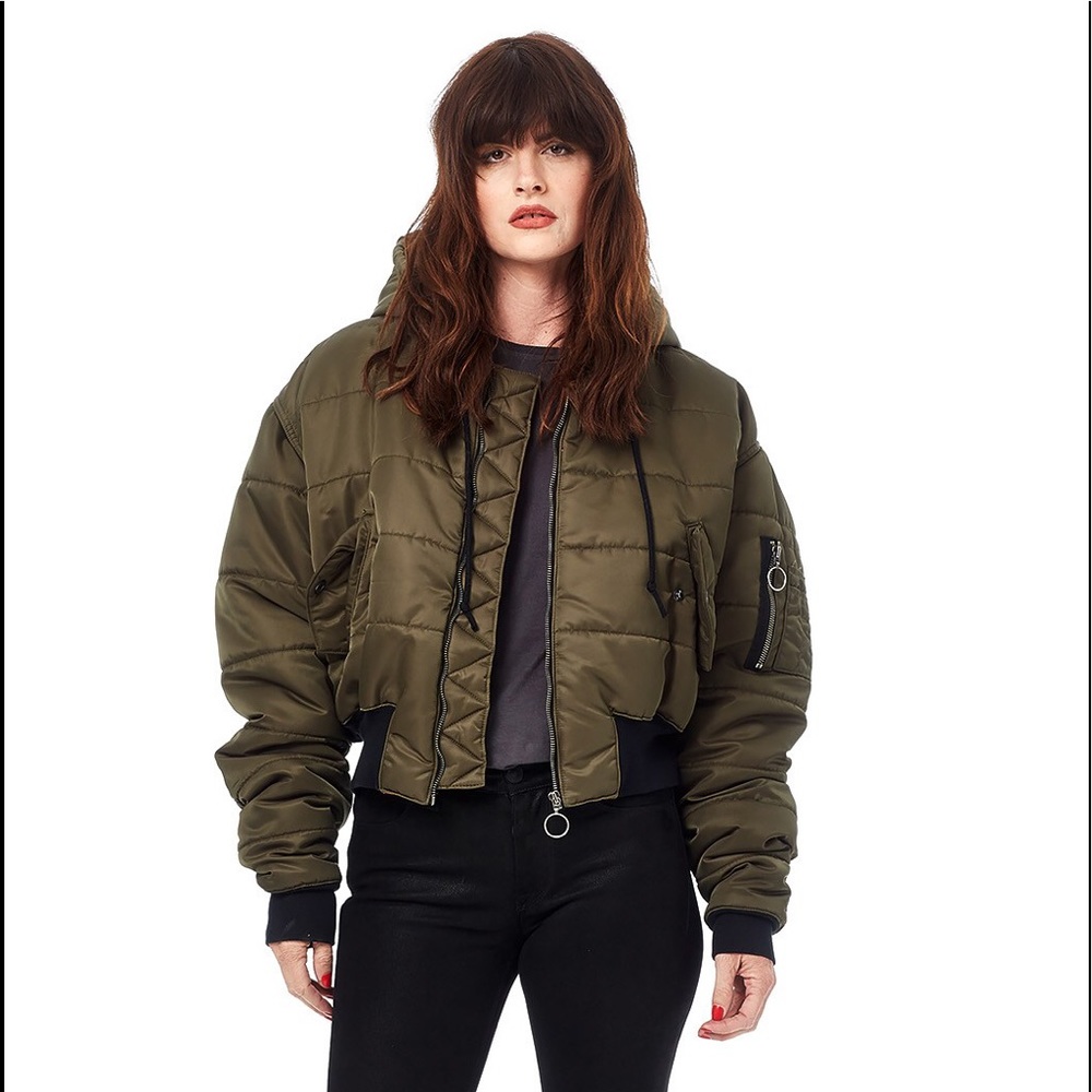 Hudson olive puffer jacket
